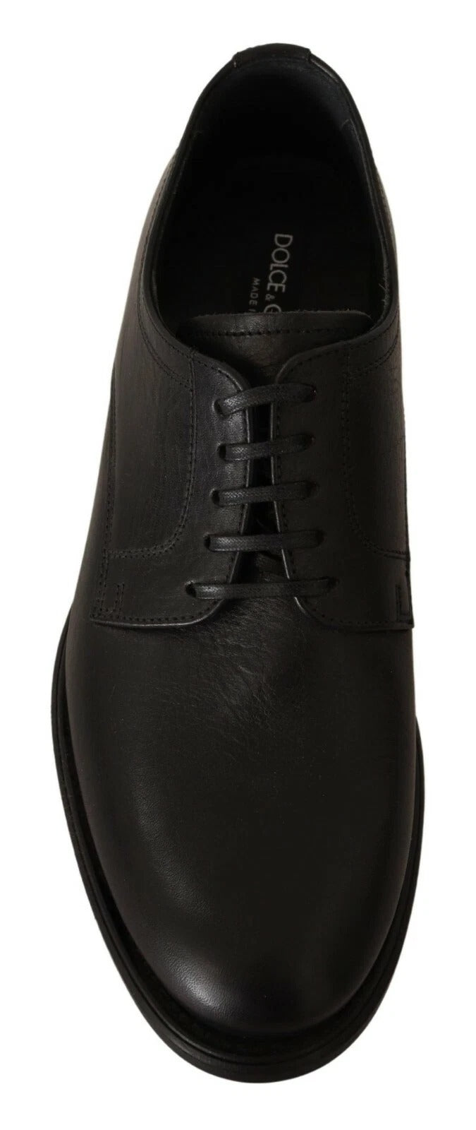 Dolce & Gabbana Black Lace Up Leather Derby Shoes for Men