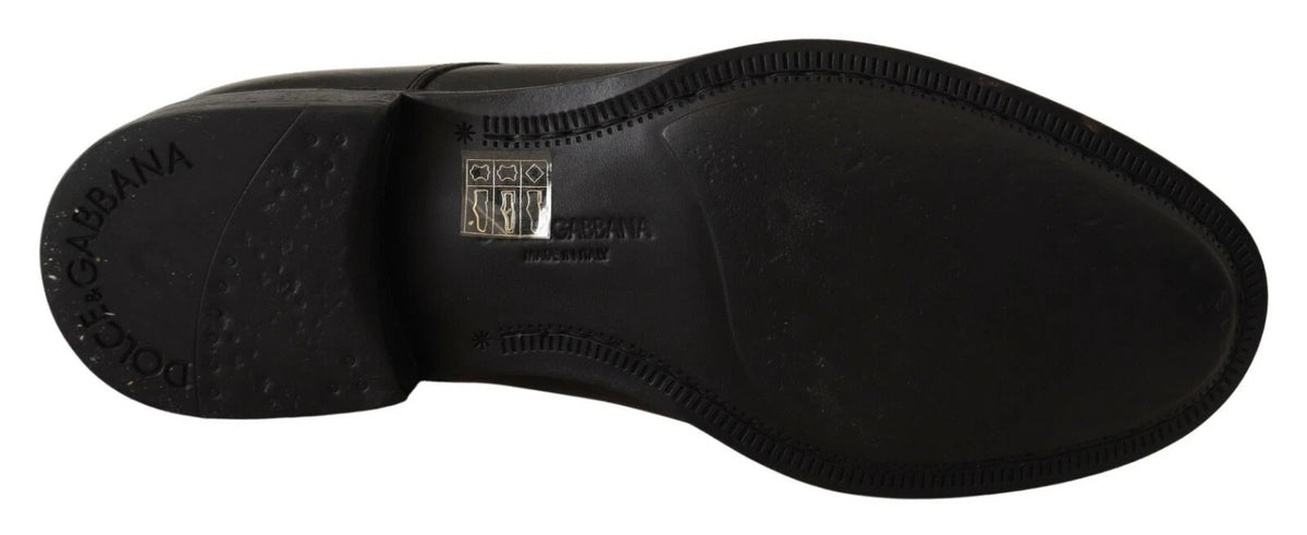 Dolce & Gabbana Chaussures Derby en Cuir Noir pour Hommes