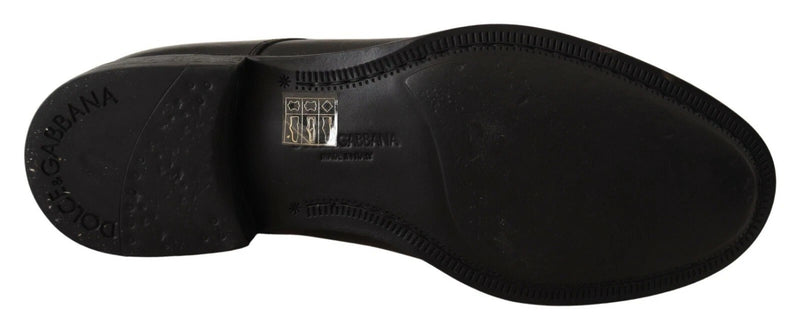 Dolce & Gabbana Black Lace Up Leather Derby Shoes for Men