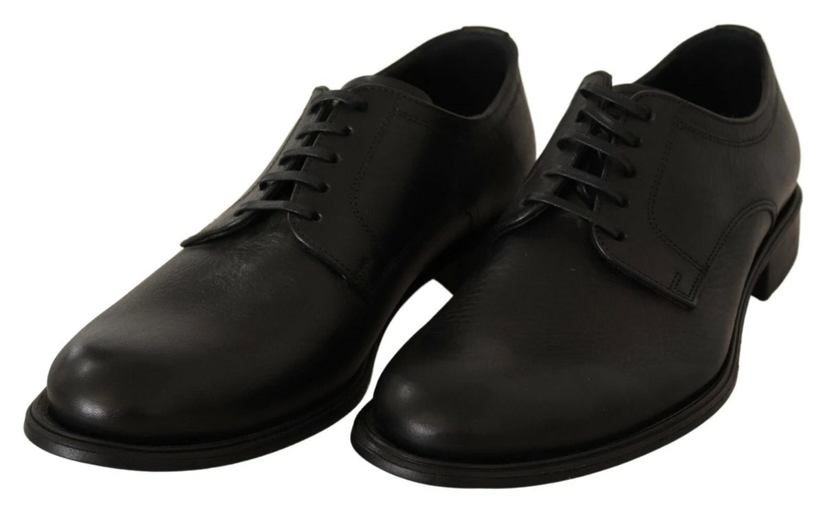 Dolce & Gabbana Chaussures Derby en Cuir Noir pour Hommes
