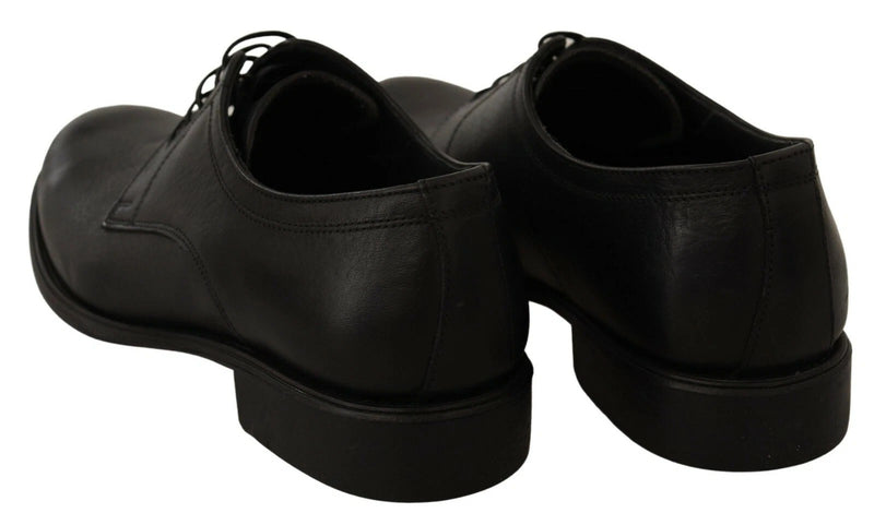 Dolce & Gabbana Black Lace Up Leather Derby Shoes for Men