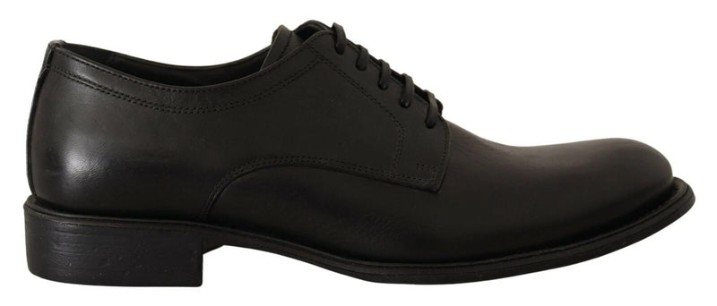 Dolce & Gabbana Black Lace Up Leather Derby Shoes for Men