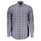 Gant Blue Cotton Shirt - Regular Fit with Button-Down Collar