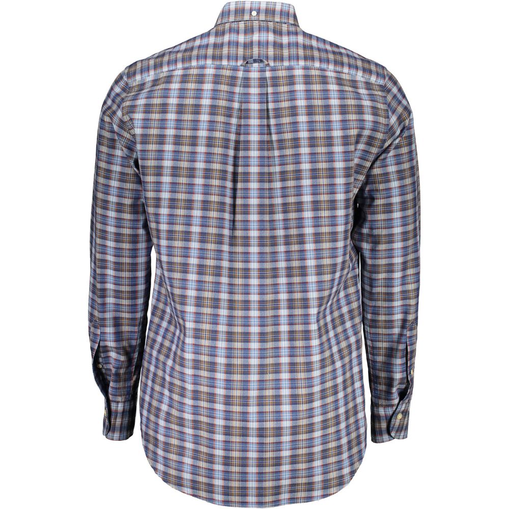 Gant Blue Cotton Shirt - Regular Fit with Button-Down Collar