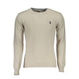 U.S. POLO ASSN. Beige Wool Sweater - Slim Fit with Contrasting Details