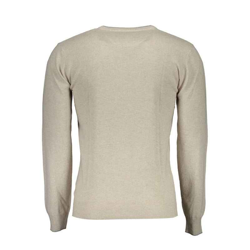 U.S. POLO ASSN. Beige Wool Sweater - Slim Fit with Contrasting Details
