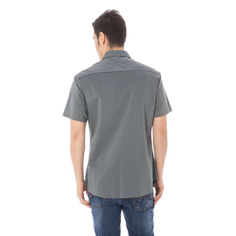Costume National Gray Cotton Shirt - Italian Collar
