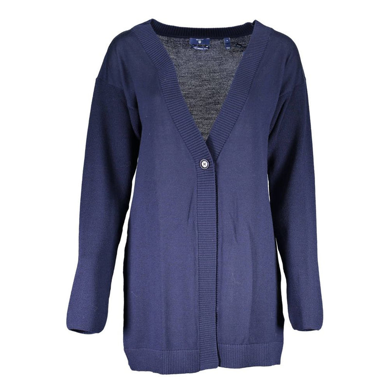 Gant Blue Wool Sweater - Long Sleeve Cardigan