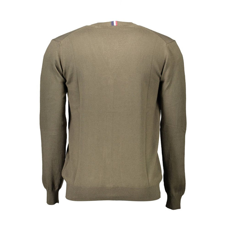 U.S. POLO ASSN. Green Cotton Sweater - Stylish V-Neck Cardigan