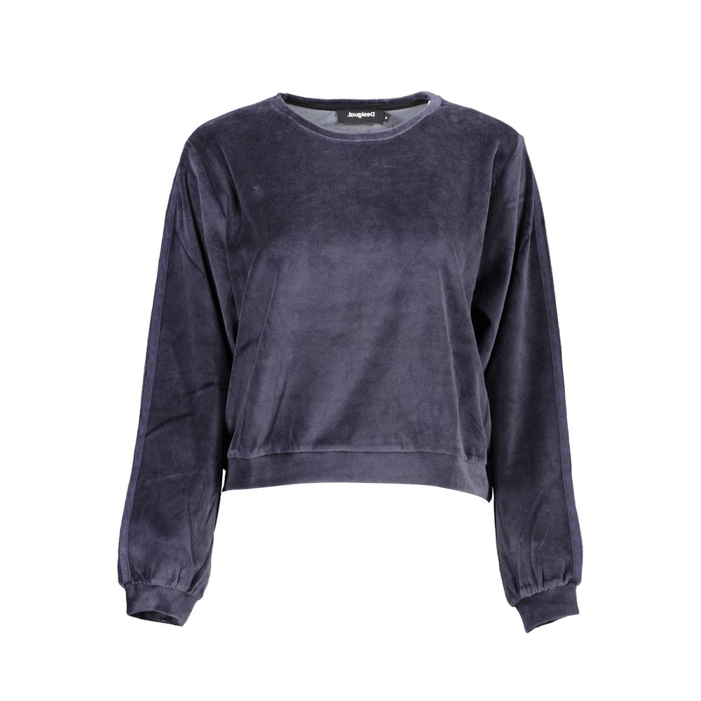 Desigual Blue Cotton Sweater - Stylish Long Sleeve Top