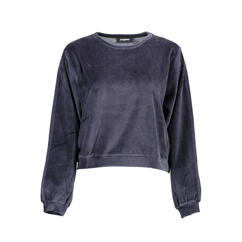 Desigual Blue Cotton Sweater - Stylish Long Sleeve Top