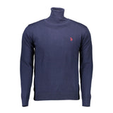 U.S. POLO ASSN. Pull en Coton Bleu avec Col Haut
