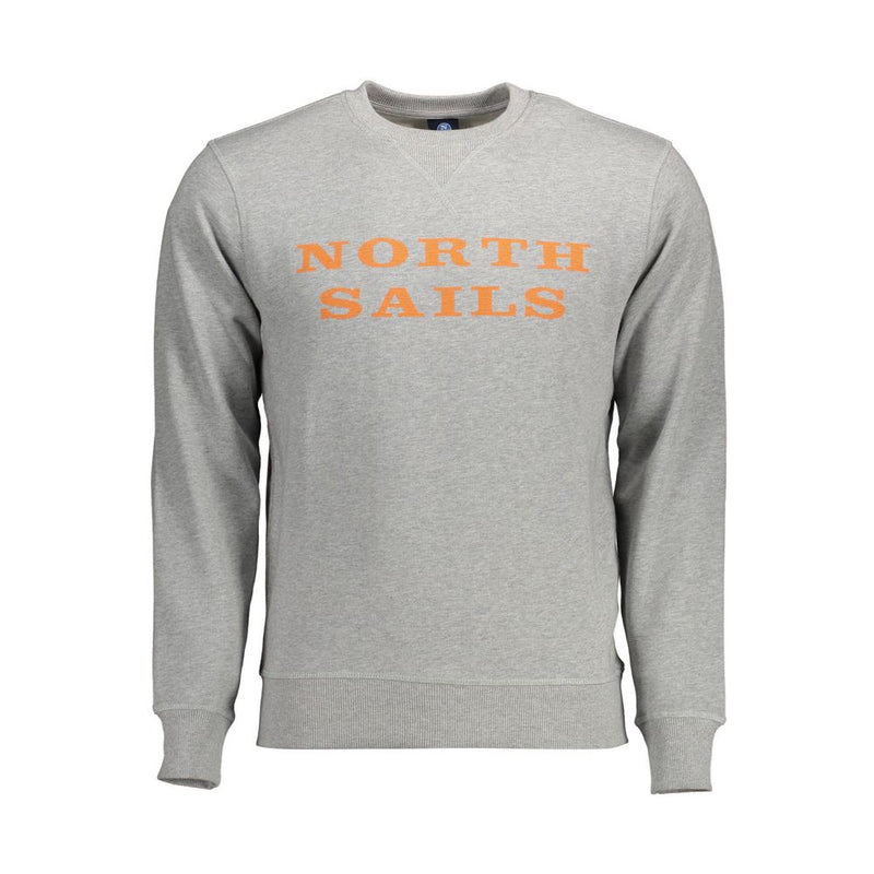 North Sails Gray Cotton Men Sweater - Stylish Nautical Design