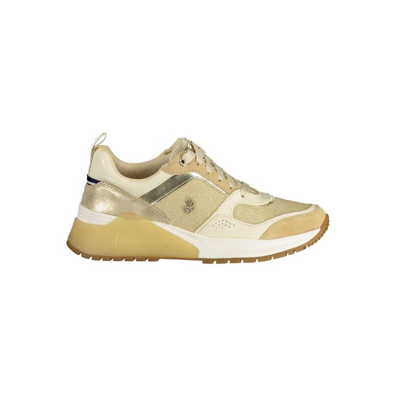 U.S. POLO ASSN. Gold Polyester Sneakers for Women - All-Day Comfort