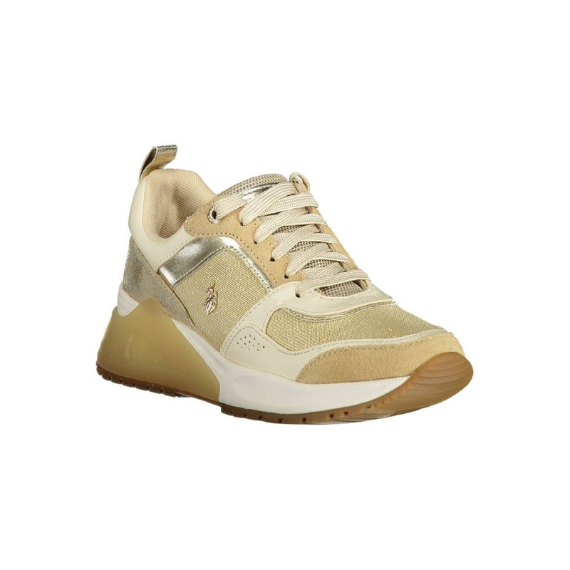 U.S. POLO ASSN. Gold Polyester Sneakers for Women - All-Day Comfort