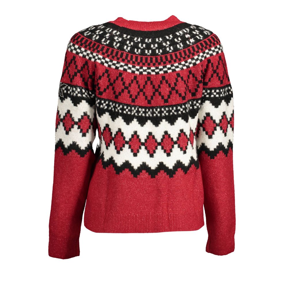Desigual Red Polyester Sweater - Élégance et Confort