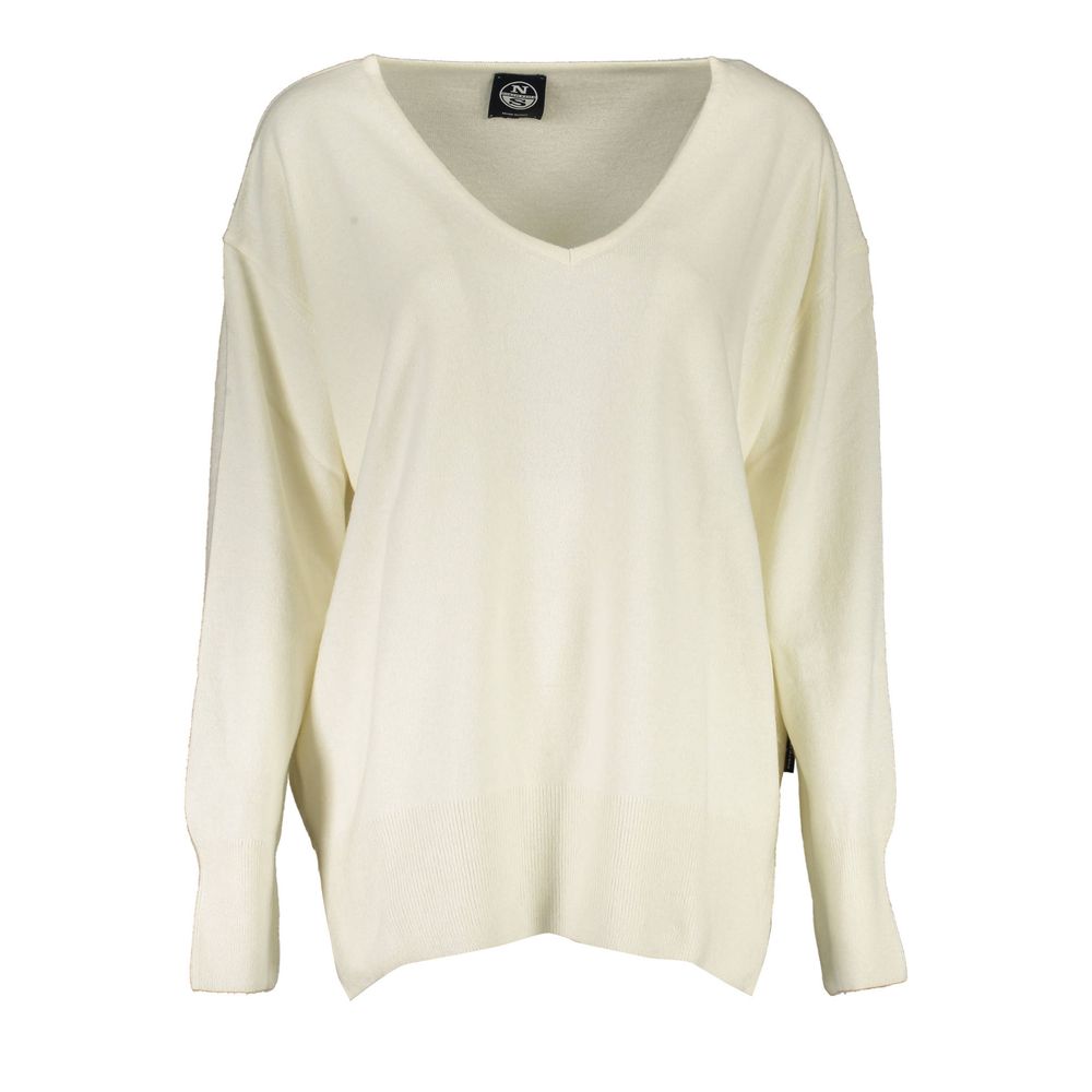 North Sails White Wool Sweater - Élégant et Durable