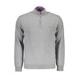 Harmont & Blaine Gray Wool Sweater - Half Zip Turtleneck