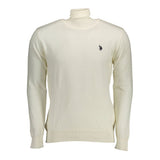 U.S. POLO ASSN. White Cotton Sweater - Turtleneck Design