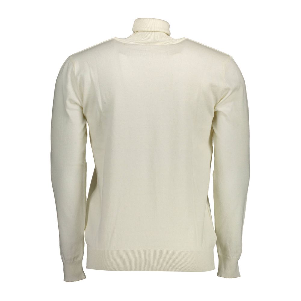 U.S. POLO ASSN. White Cotton Sweater - Turtleneck Design