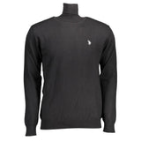 U.S. POLO ASSN. Black Cotton Sweater - Turtleneck Design