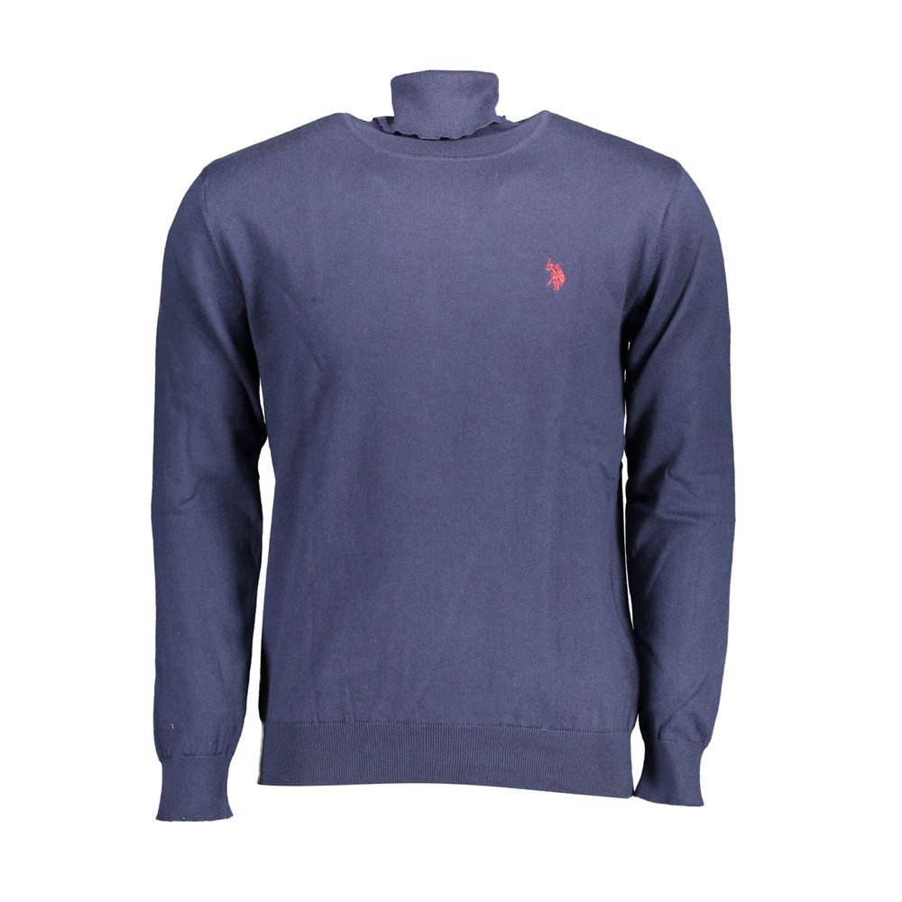 U.S. POLO ASSN. Blue Cotton Sweater - Turtleneck Design