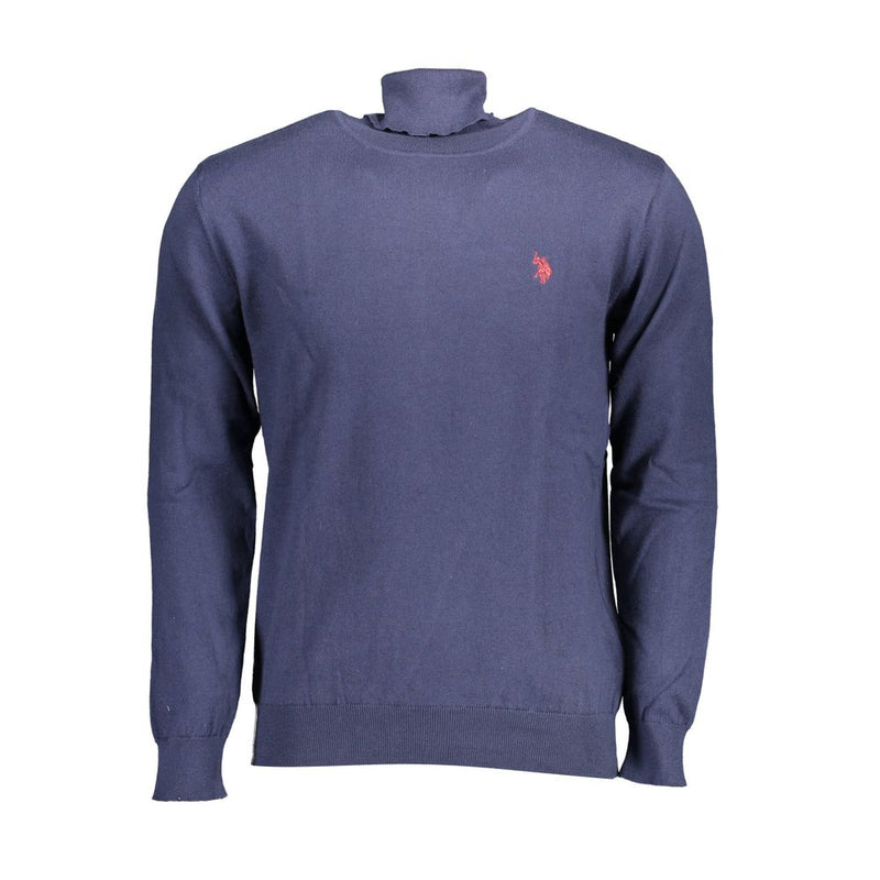 U.S. POLO ASSN. Blue Cotton Sweater - Turtleneck Design
