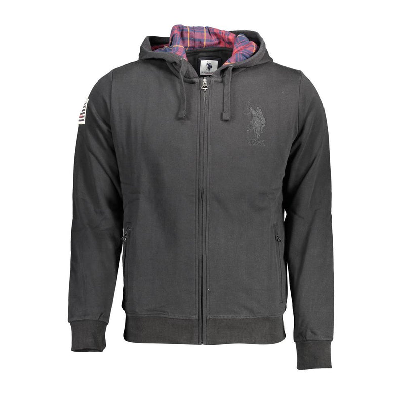 US POLO ASSN. Zwarte katoenen herensweater