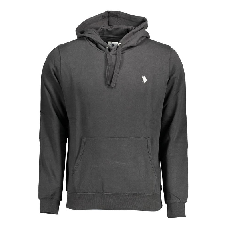 U.S. POLO ASSN. Black Cotton Men Sweater with Hood