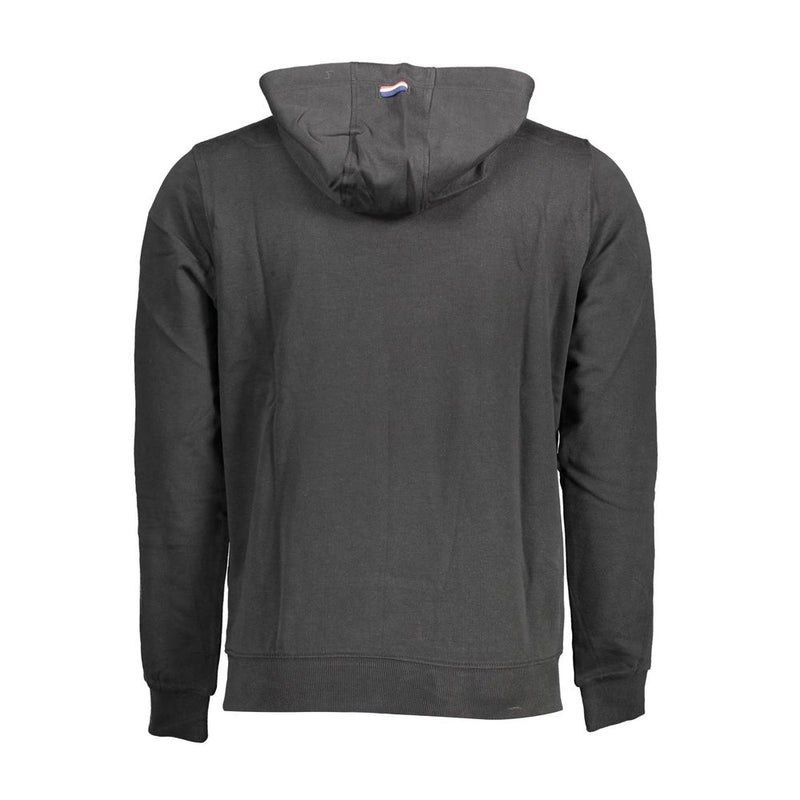 U.S. POLO ASSN. Black Cotton Men Sweater with Hood