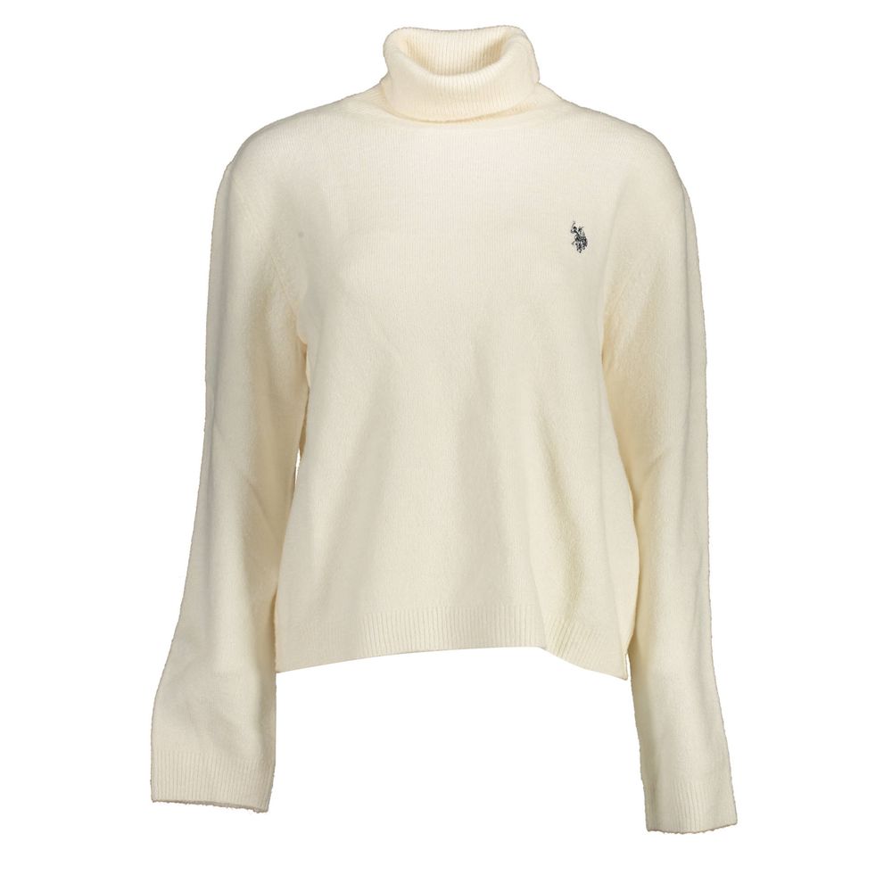 U.S. POLO ASSN. Pull en Nylon Blanc avec Col Roulé