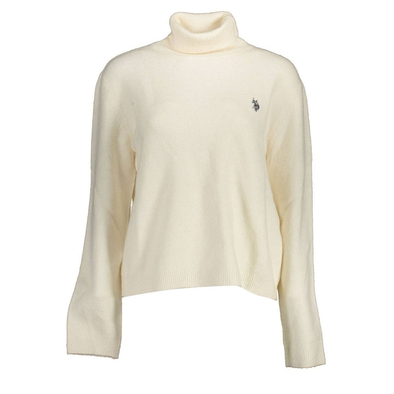 U.S. POLO ASSN. White Nylon Sweater with Turtleneck
