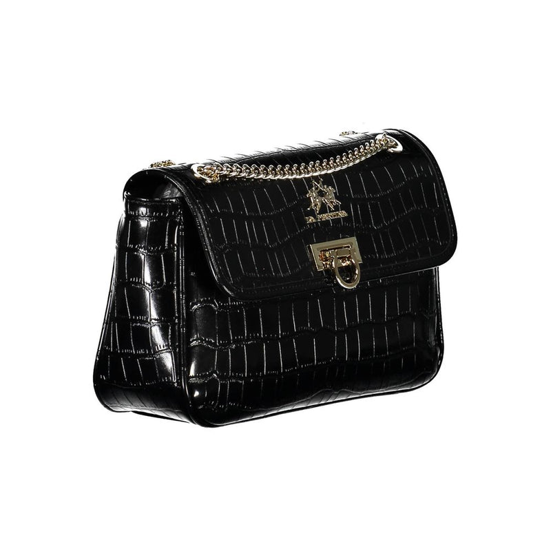 La Martina Black Polyethylene Handbag - Élégante et Fonctionnelle