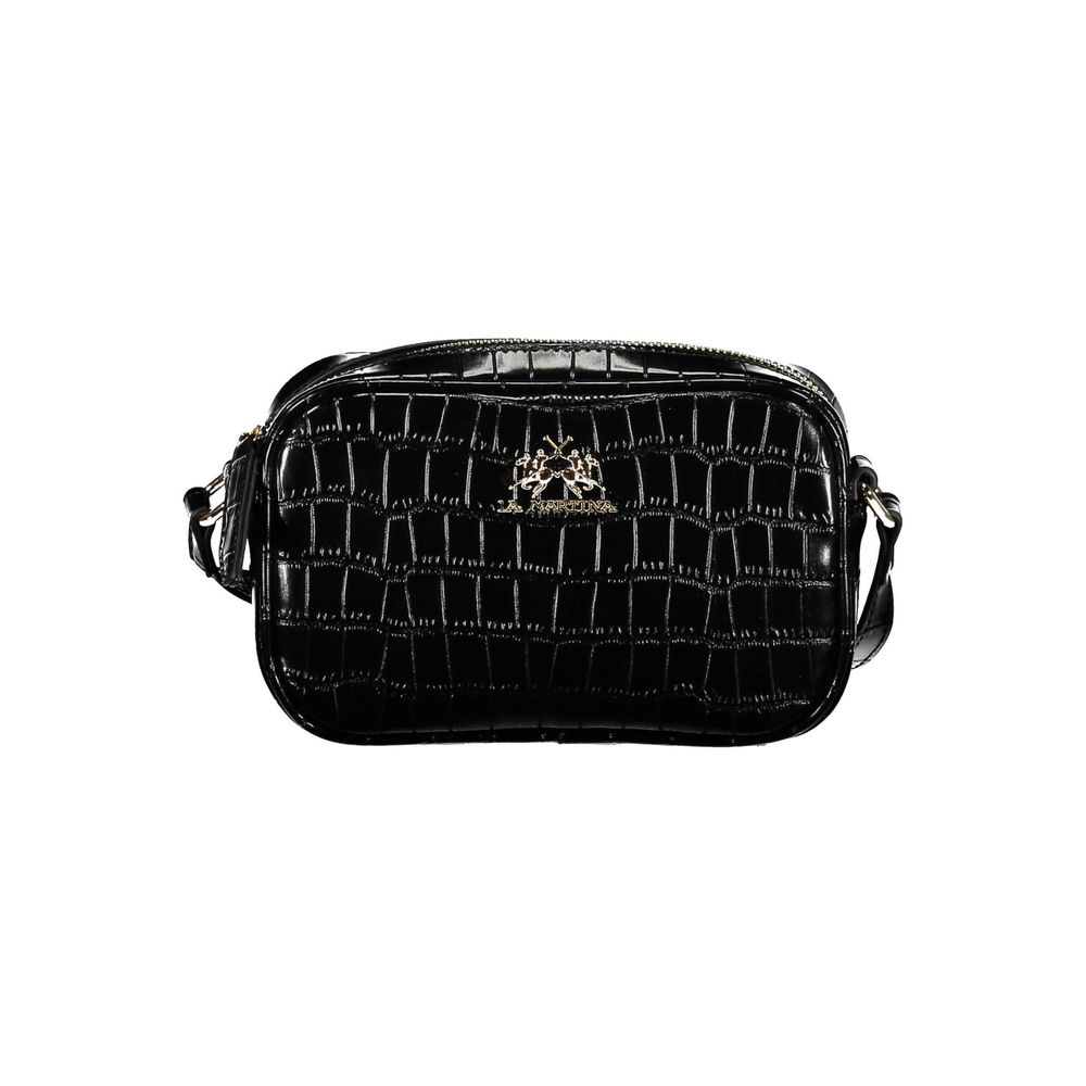 La Martina Black Polyethylene Handbag - Élégante et Fonctionnelle