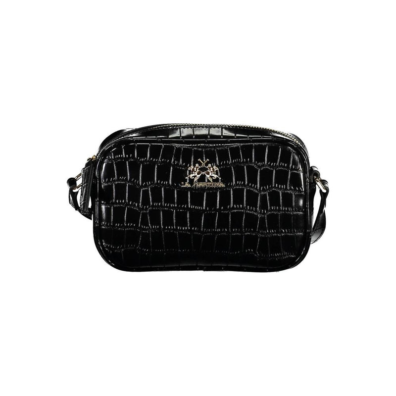 La Martina Black Polyethylene Handbag - Élégante et Fonctionnelle