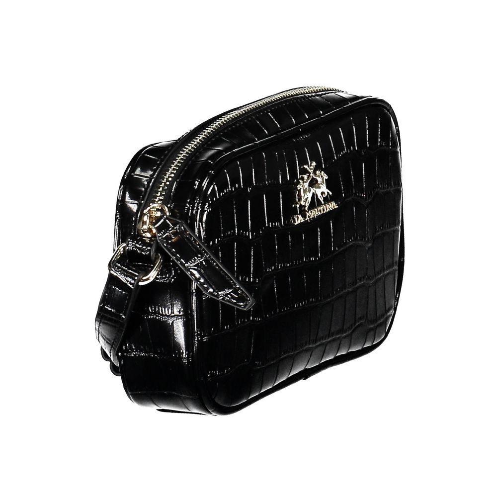 La Martina Black Polyethylene Handbag - Élégante et Fonctionnelle