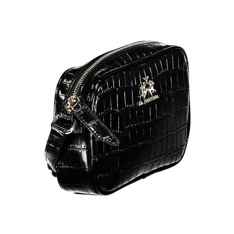 La Martina Black Polyethylene Handbag - Élégante et Fonctionnelle