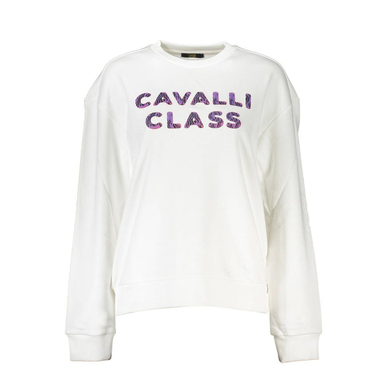 Cavalli Class White Cotton Women Sweater - Stylish Luxury