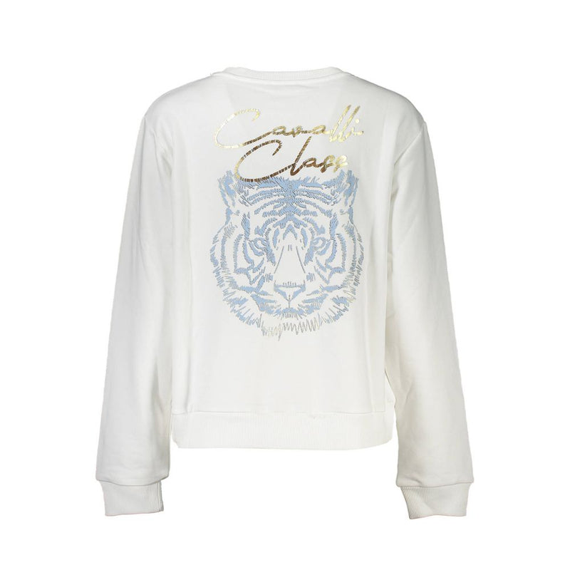 Cavalli Class White Cotton Women Sweater - Luxurious Comfort