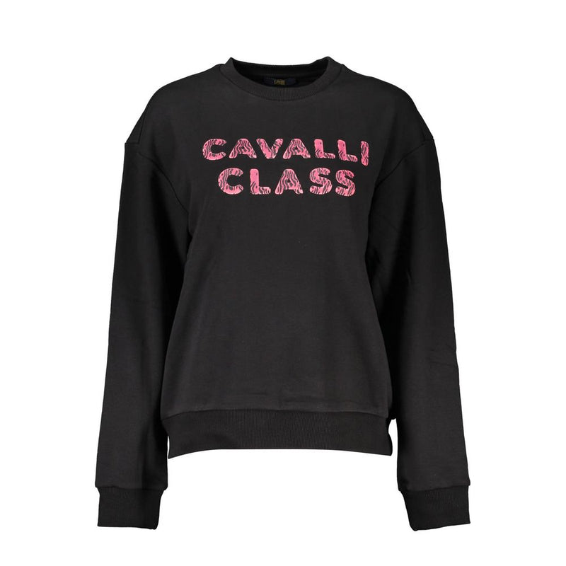 Cavalli Class Black Cotton Women Sweater - Élégance et Confort