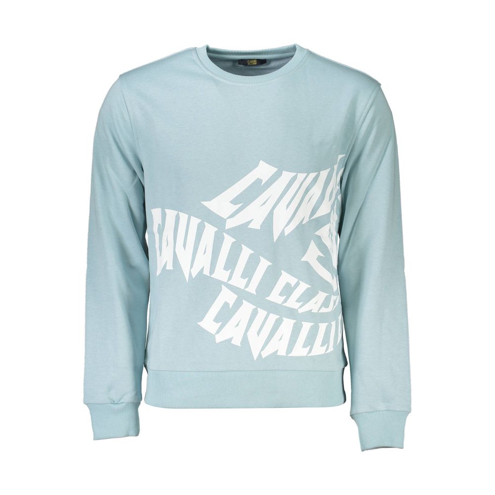 Cavalli Class Blue Cotton Men Sweater