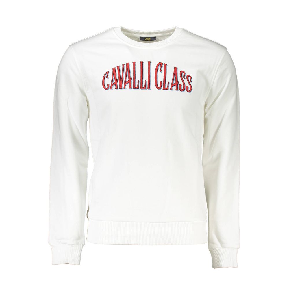 Pull en coton blanc Cavalli Class pour homme