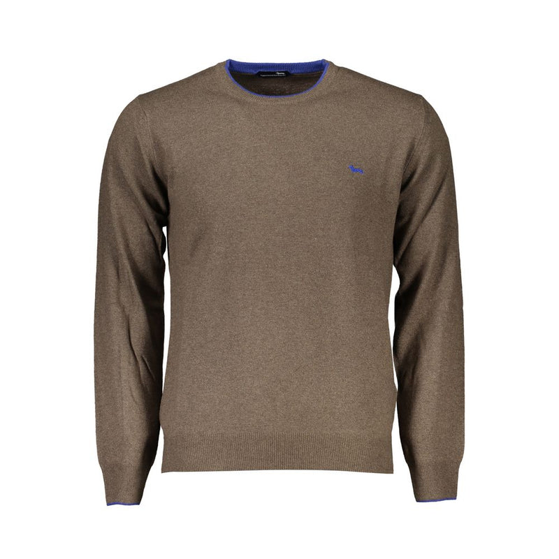Harmont & Blaine Pull en Tissu Marron avec Détails Contrastés