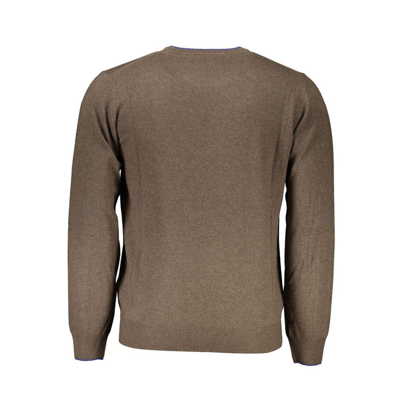 Harmont & Blaine Pull en Tissu Marron avec Détails Contrastés