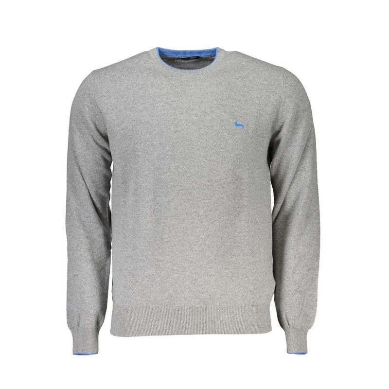 Harmont & Blaine Pull en Tissu Gris avec Détails Contrastés