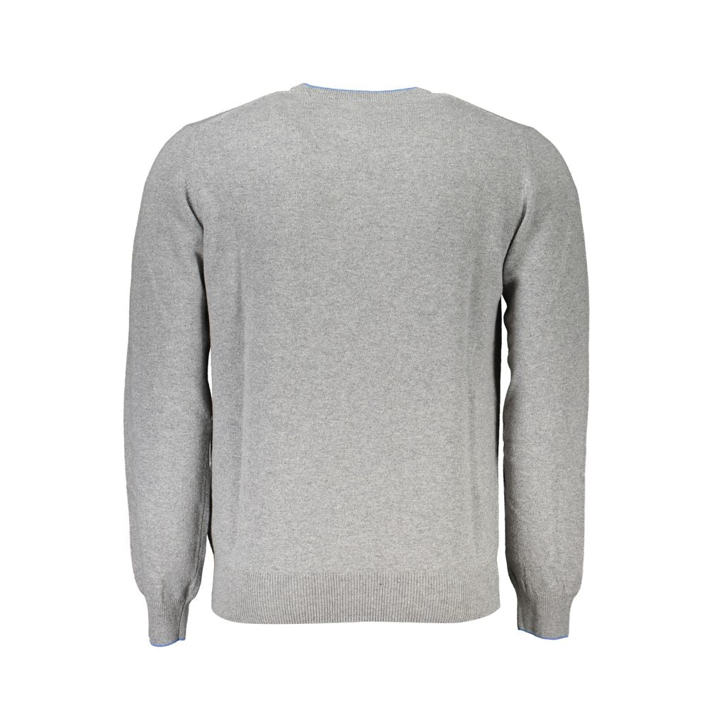 Harmont & Blaine Pull en Tissu Gris avec Détails Contrastés