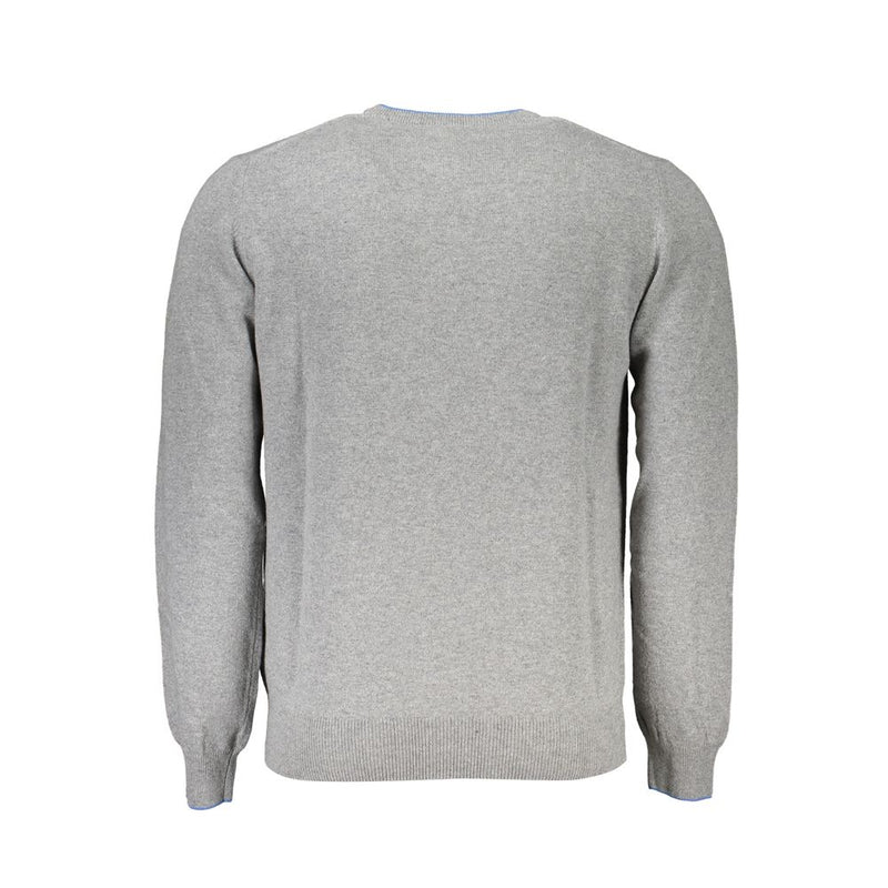 Harmont & Blaine Pull en Tissu Gris avec Détails Contrastés