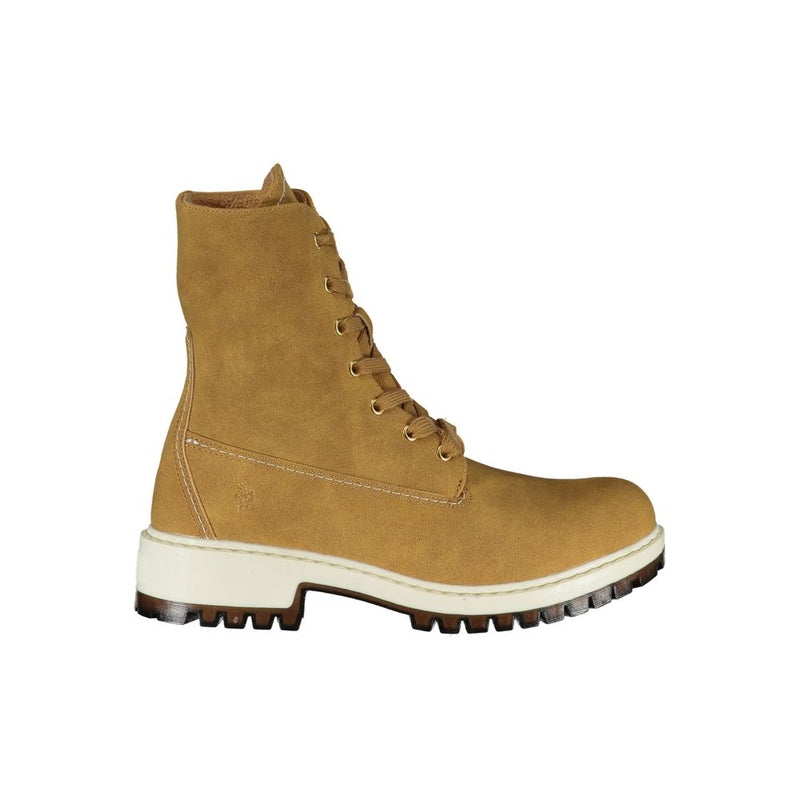 U.S. POLO ASSN. Brown Polyester Women Boot - Lace-Up Style