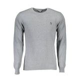 U.S. POLO ASSN. Gray Wool Sweater - Slim Fit with Contrast Details