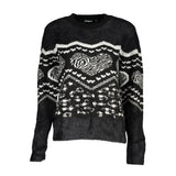 Desigual Black Polyester Sweater - Chic Turtleneck Style